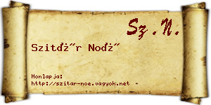 Szitár Noé névjegykártya